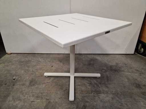 Jardin Prestige - Alu Garden Table Suisse 80 x 80 cm Blanc Alu Complet