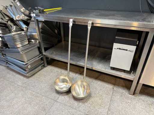 Skimmery ze stali nierdzewnej z długim uchwytem (2x)