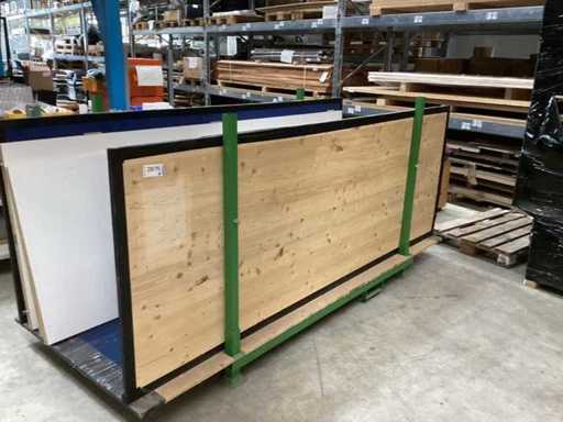 Maniglia di imballaggio da 3,00 m per 25 pezzi Piastre da martello dorlato da 3,00 m, lati e sotto, tavole a tre strati senza piastre 