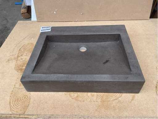 1 x Natuursteen Basalt Wastafel 55x45x10 cm