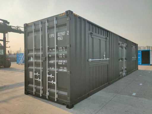 Rhino-Cross-Containers 40 ft High Cube Zeecontainer met 2 Ramen en 1 minideur