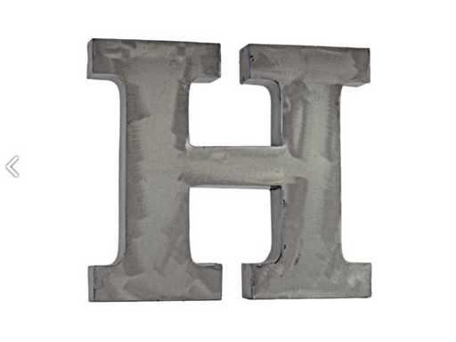 Quip & Co 30cm Metallbuchstabe H (10x)