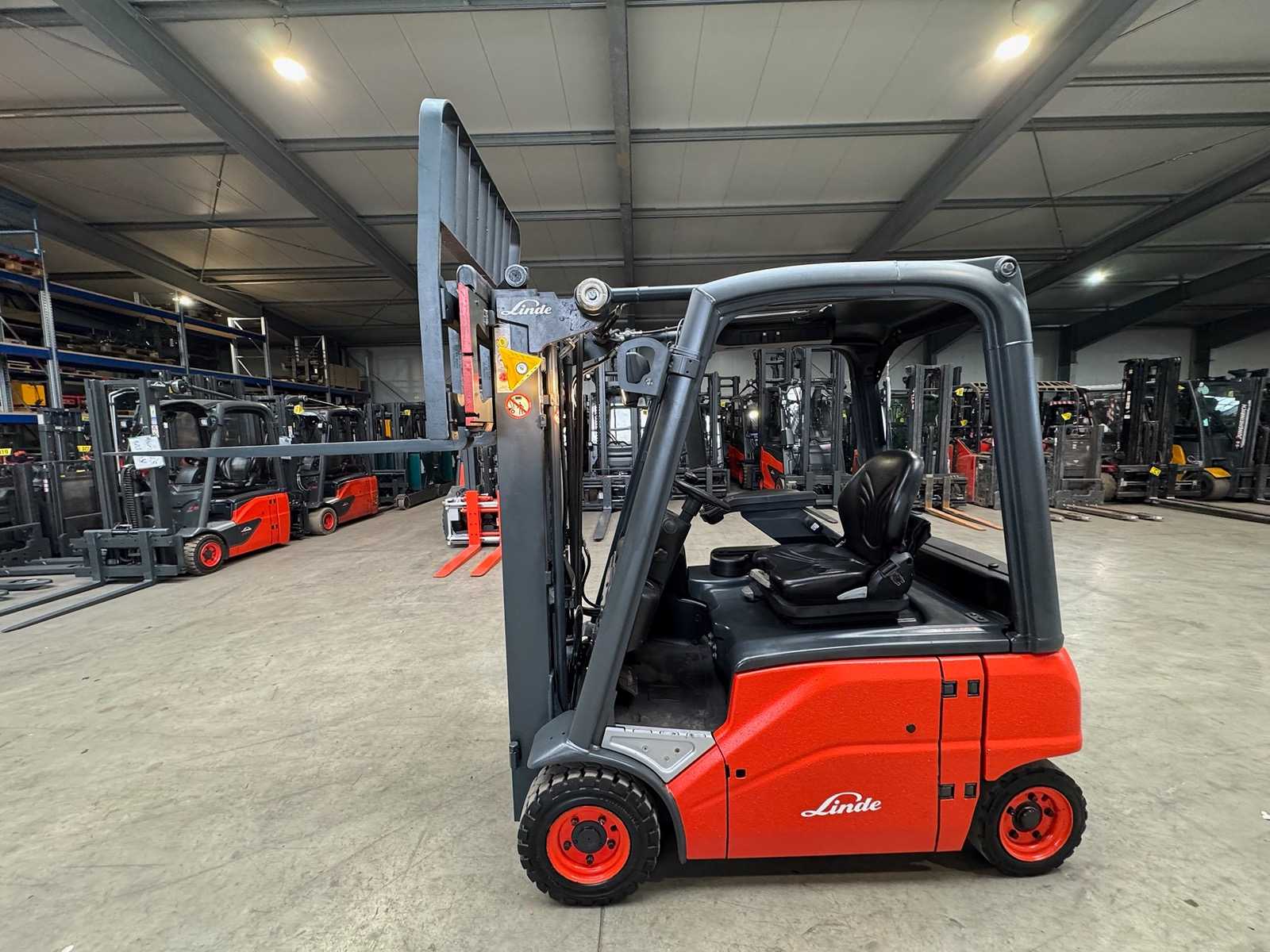 2012 Service + UVV 02/2027 Linde E16P 1,600kg Duplex Free Lift Electric Forklift Forklift 4,326 Hours