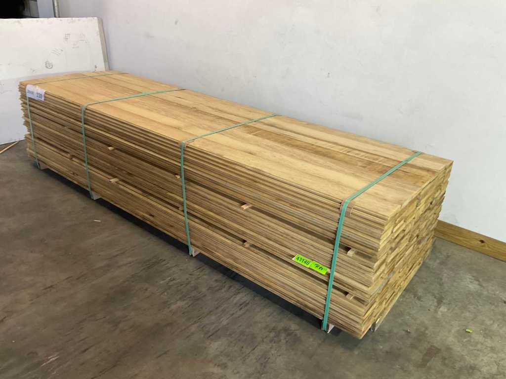 wit afrikaans eikenhouten plank fraké met mes en groef 330x14.7x2.2 cm (50x)