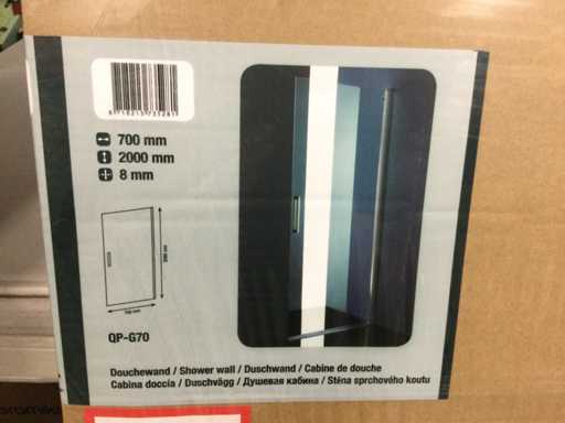 Duschwand 70x200 cm.