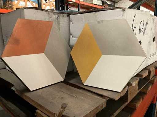 Geksagon 6-seitige farbige Zementbodenfliese