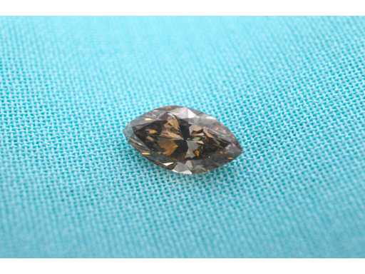 Champagne gekleurde marquise diamant 0.49 carat gecertificeerd