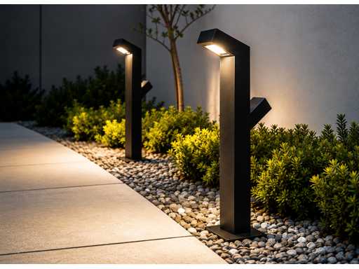 6 x Tuinlamp – 60 cm – 2 x 10W LED – 3500K Warm Wit – IP54 – Zwart – SLA-57