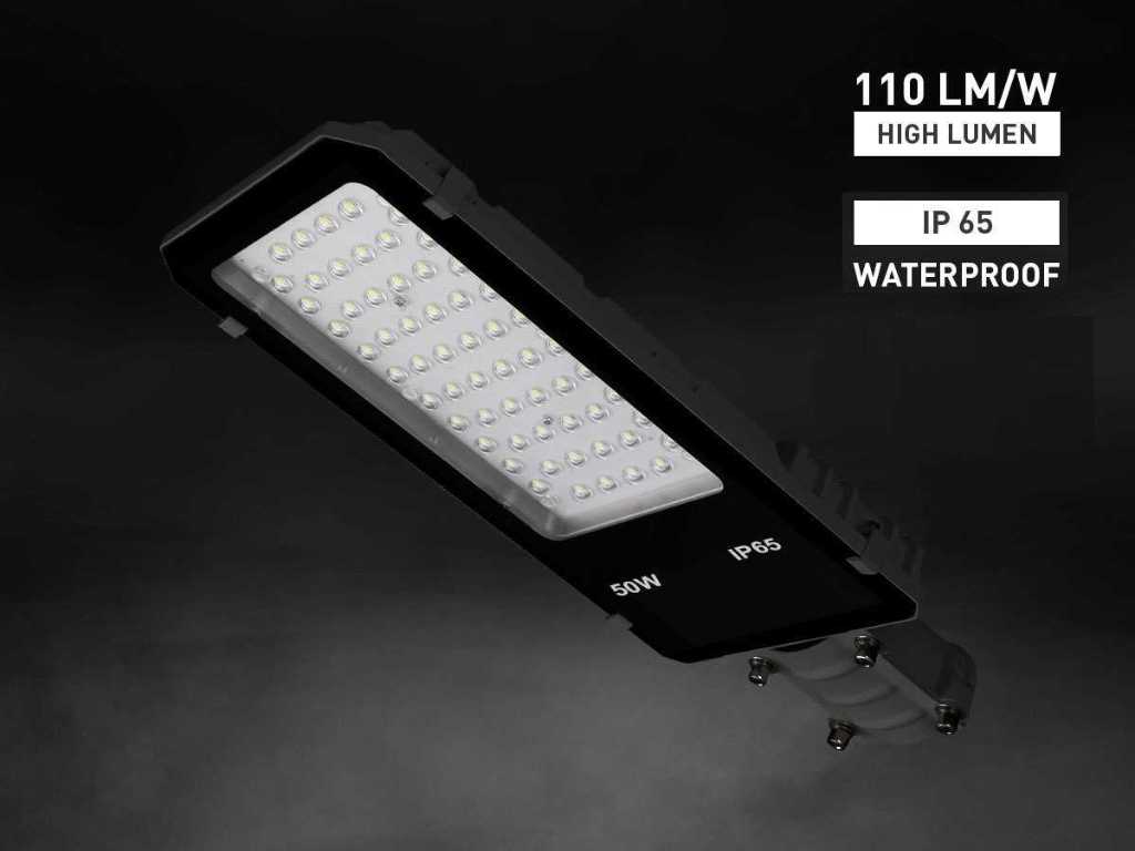 50W PRO Street Light SMD LED Waterproof 3000K (6x)