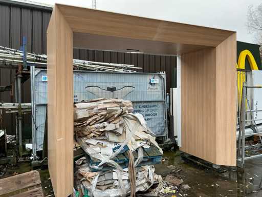 VOLVO Various wooden showroom furniture (2x)