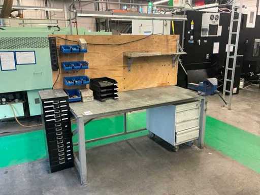 Établi avec mur arrière 180 cm