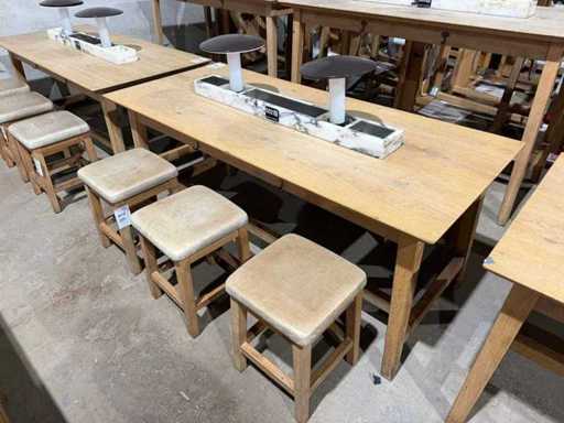 Hutten – Restauranttisch mit 6 Hockern (2x)