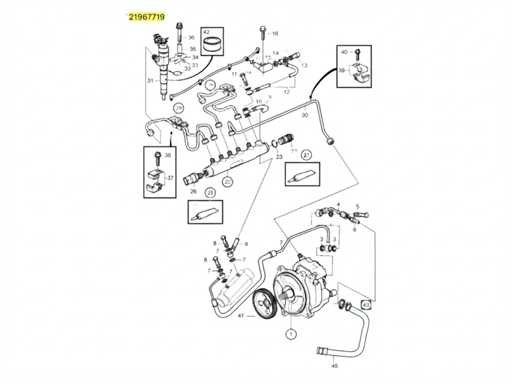 Tuyau de raccord fixe de retour de carburant Volvo Penta - 21967719