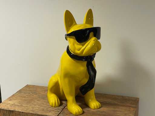 Franse Bulldogs met bril H60cm Geel