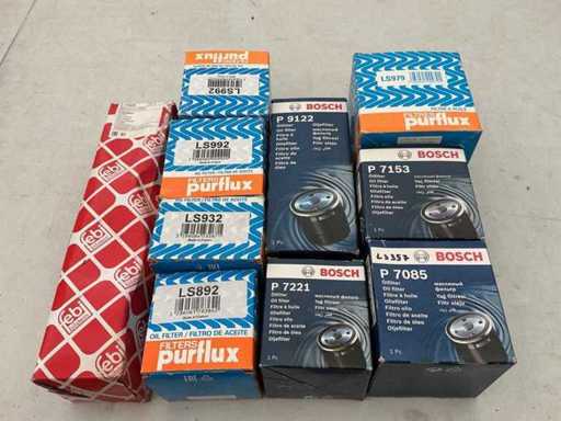 Lotti vari inclusi filtri olio per auto
