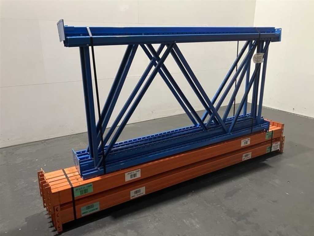 Pallet racking Length 8740 mm Height 2250 mm, Depth 1100 mm 2 Levels, Second-hand  