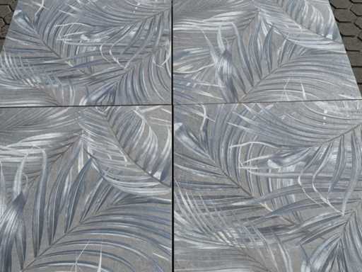 Ceramic tiles with concrete underlayment for the garden (approx. 10.08m²)
