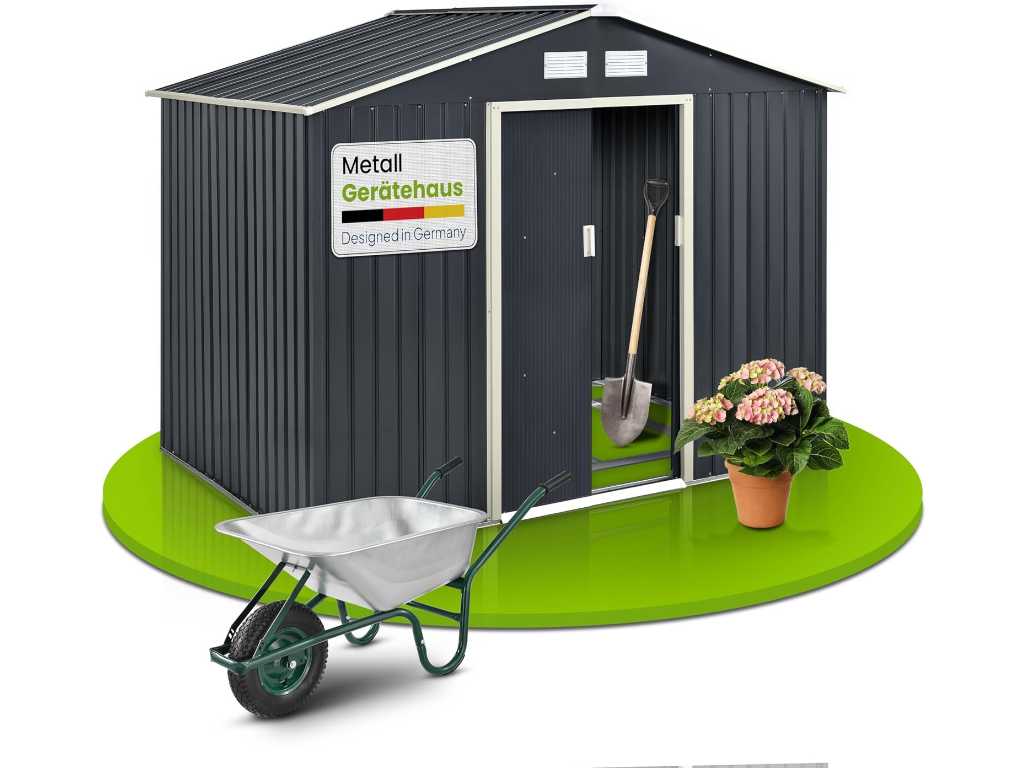 Metal Tool Shed 4.8m² with Sloped Roof