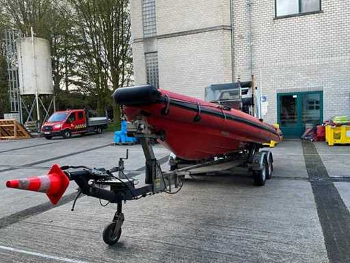 2003 RIBA BVT 2500 boat on a boat trailer