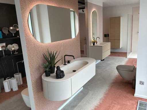 Washbasin with mirror