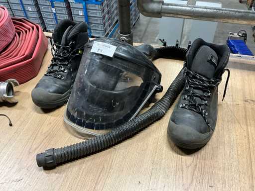 Safety shoes & full face mask