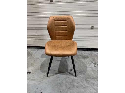 Design eetkamerstoel cognac microfiber (8x)