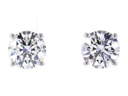 18 Karaat witgouden oorstekers met 4,15 ct. diamant