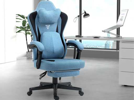 Gamingstoel - blauwe stof - masserend - verwarmd