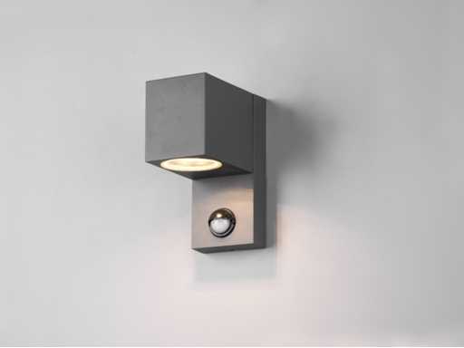  Wall lamp GU10 fitting sand black waterproof with sensor (4x)
