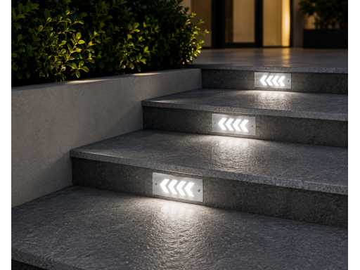 6 x LED Stair Lighting 3W - 6400K Cold White – IP54 – BERYL