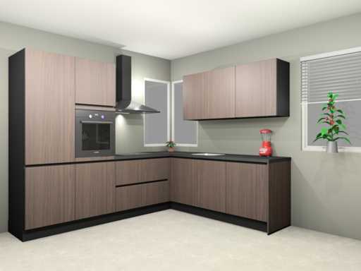 Nobilia - Structura Decor noten Milano hoek keuken