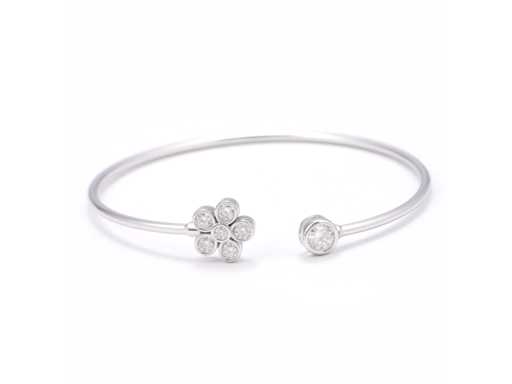 Rundes Armband mit Brillanten und Blumenform