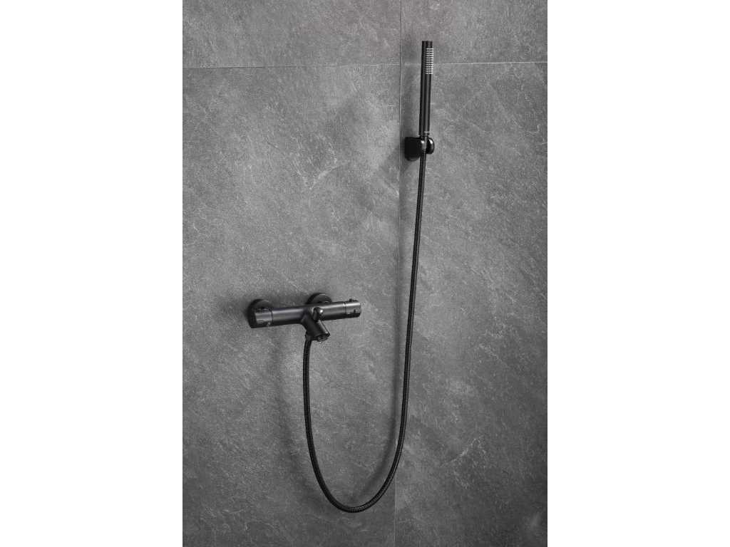Robinet de bain/douche de luxe avec robinet thermostatique noir CT-001