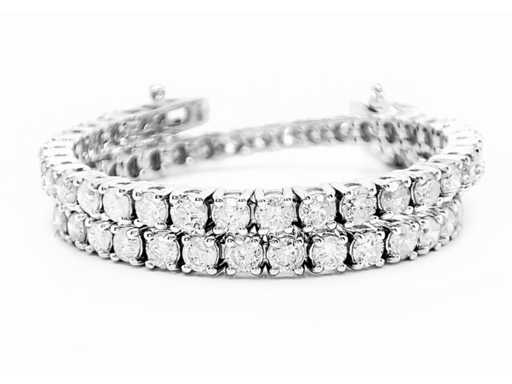 Brățară de tenis din aur alb de 14 nuduri cu diamant natural CRT 3,90