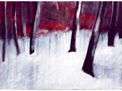 Stéphane Le Maou - Forêt rouge - acryl op doek - 50x70 cm - 2008