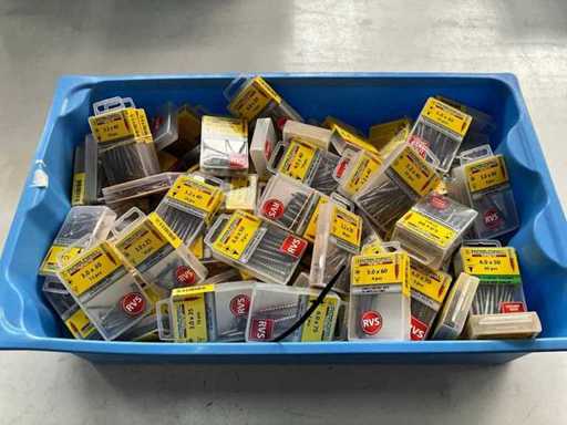 Rotadrill Assorti diverse schroeven RVS en verzinkt (100x)