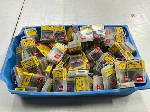 Rotadrill Assorti diverse schroeven RVS en verzinkt (100x)