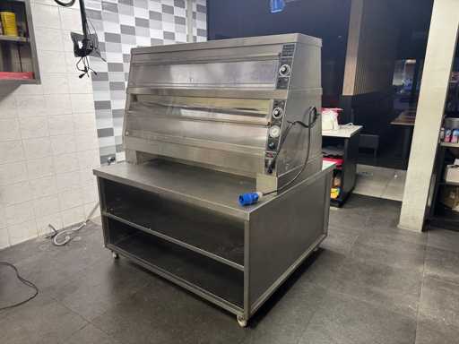 Edelstahl-Arbeitstisch mit Wärmekabinett – Wärmeschrank