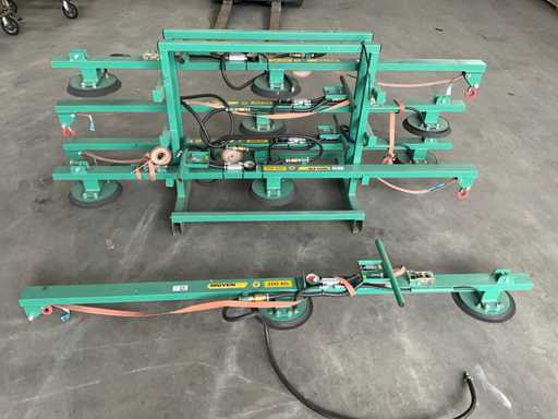 2018 Muyen VA000 Glas vacuümheffers + transportbok 5x 200KG