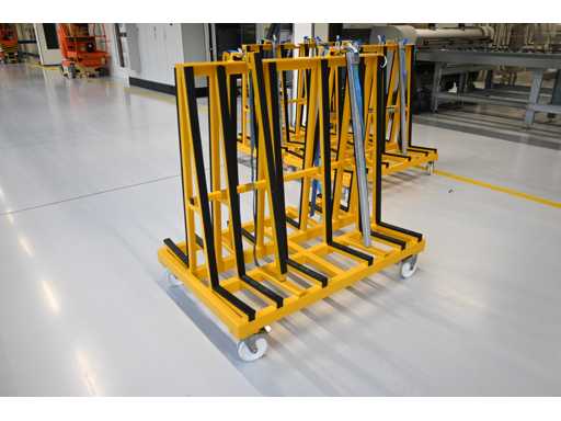 Suportul mobil pentru transport din sticlă cu două fețe