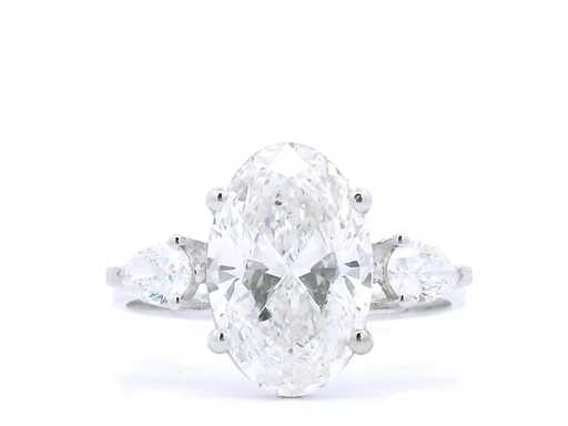 18 Karaat witgouden ring met 3,26 crt. diamant