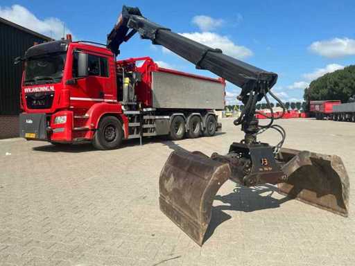 2014 MAN TGS 8x4 Haakarm vrachtwagen met HMF 1943 Z2 Kraan en Container