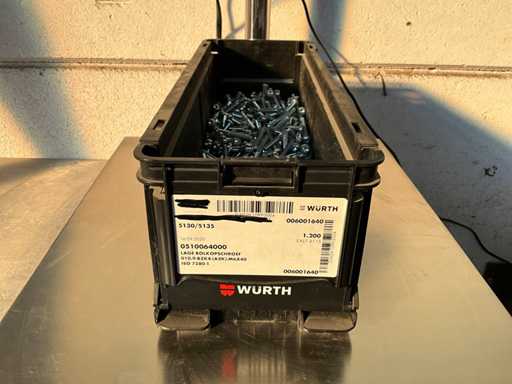 Würth 7,99 kg Vis à tête de bouton basse M6 x 40 pouces dans un contenant empilable