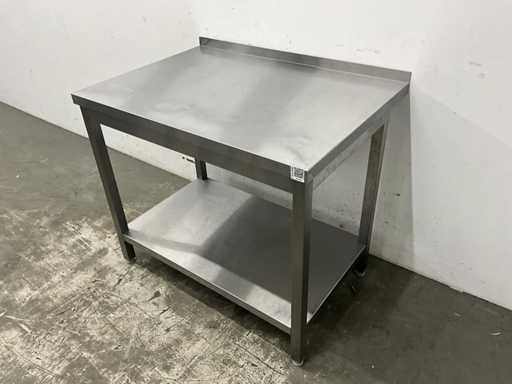 Edelstahl-Arbeitstisch mit Spritzrückwand