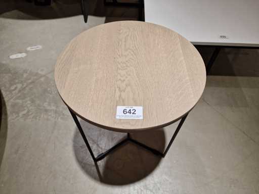 Table d’appoint Castle-Line en chêne rond de diamètre 40cm Gris - Noir