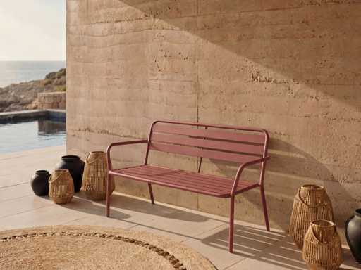 Metal garden bench - Terracotta
