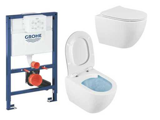 Toilet set Grohe inbouwreservoir en Wandtoilet Sanindusa Mat Wit
