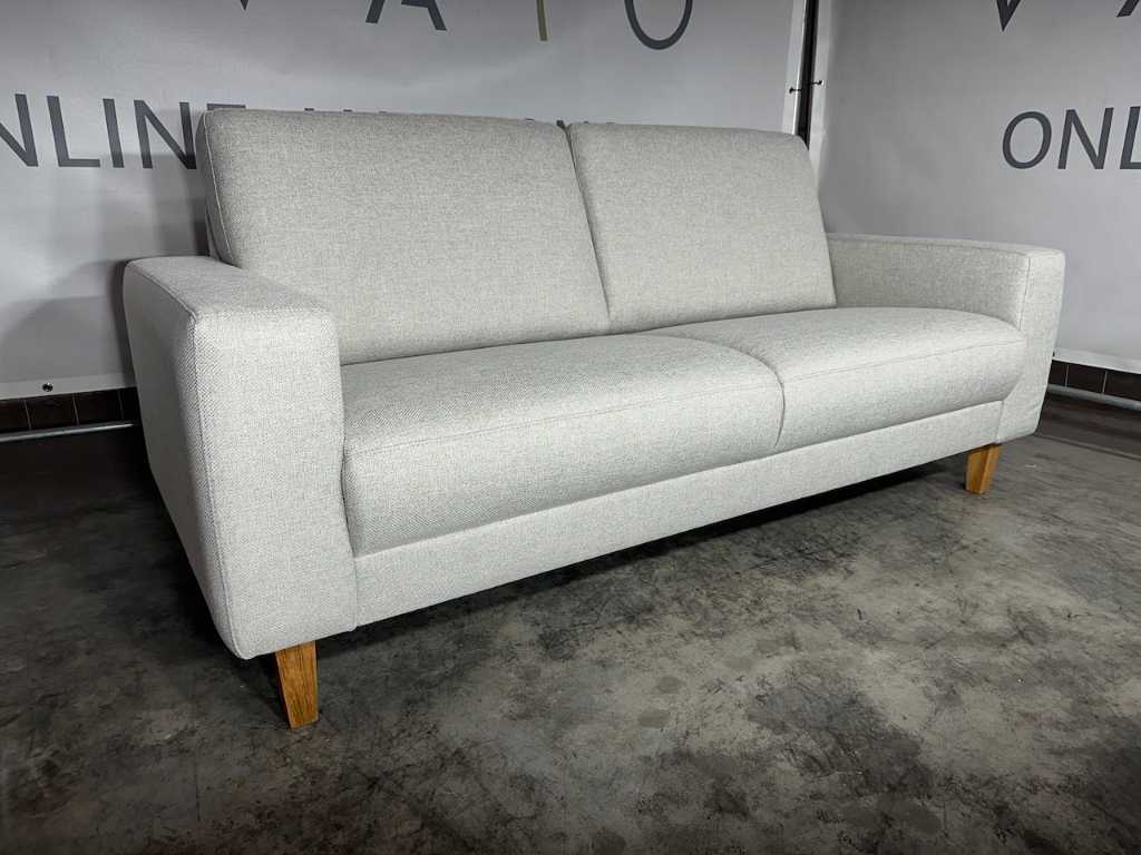 Hjort Knudsen - 3 seater sofa, off white fabric, wooden legs