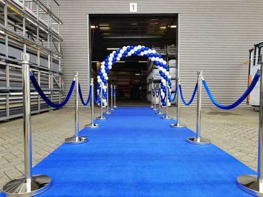 GJ Floors Dallas Blue Roll Runner with Rubber Lower Back (2x)