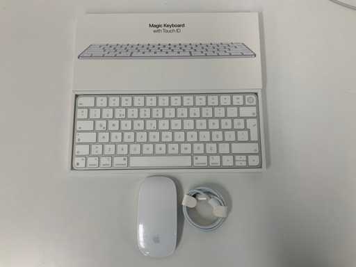 Apple - A2449 Magic Keyboard (turcesc) cu Touch ID + A1657 Magic Mouse